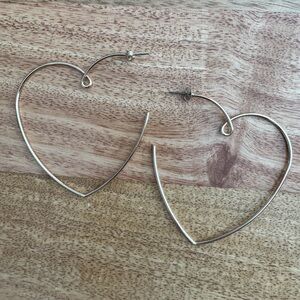 Gold Giant Heart Hoop Earrings